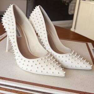 White Studded Steve Madden pumps